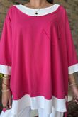 Made in Italy Double Trouble Layer Top Flamingo